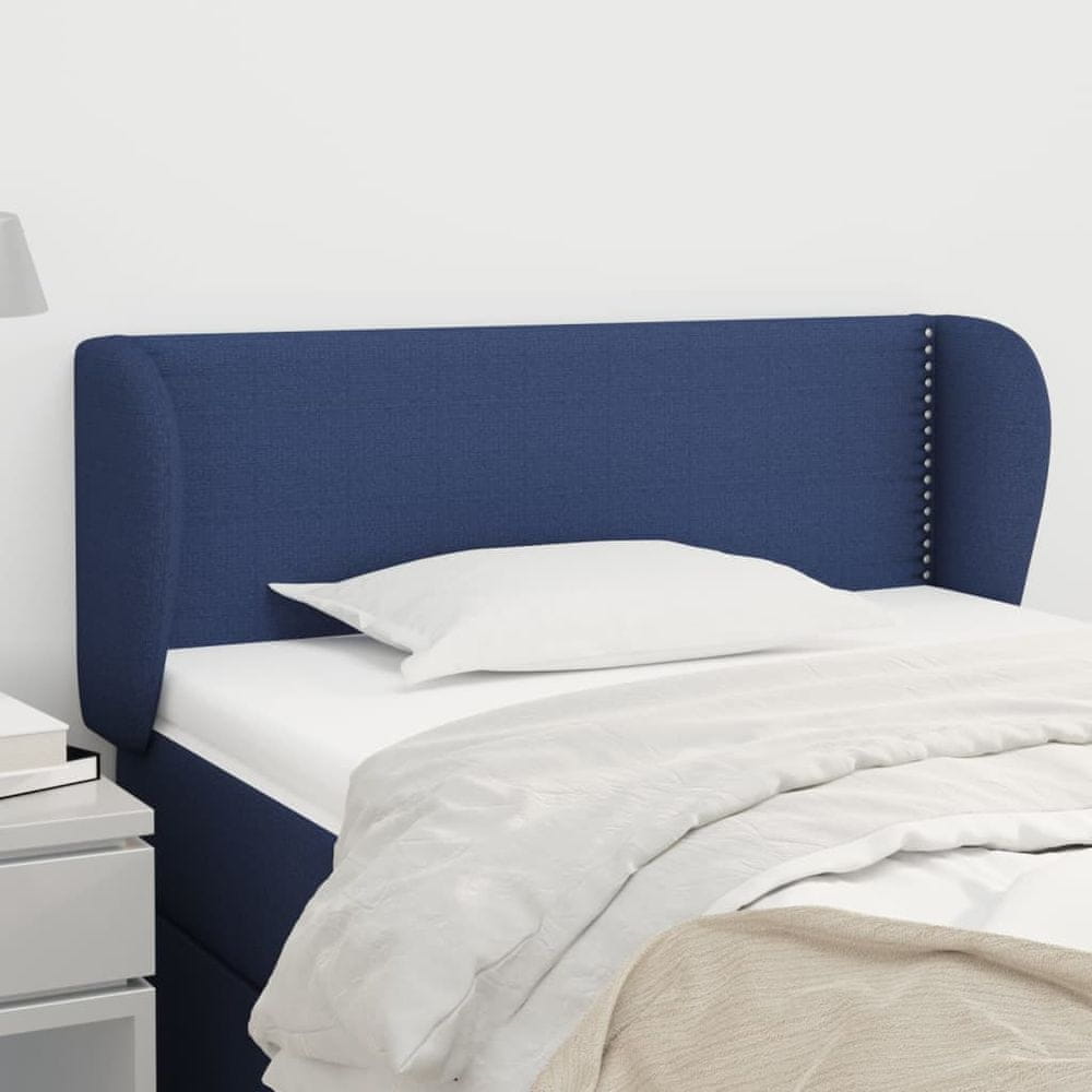 Vidaxl Čelo postele so záhybmi modrý 103x23x78/88 cm látka